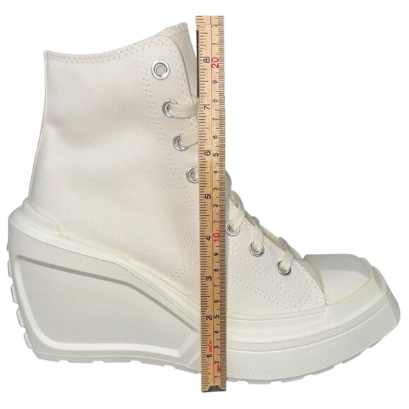 Converse Chuck 70 De Luxe Wedge Egret Chunky Sneakers White Womens Size 8.5 - Picture 6 of 10